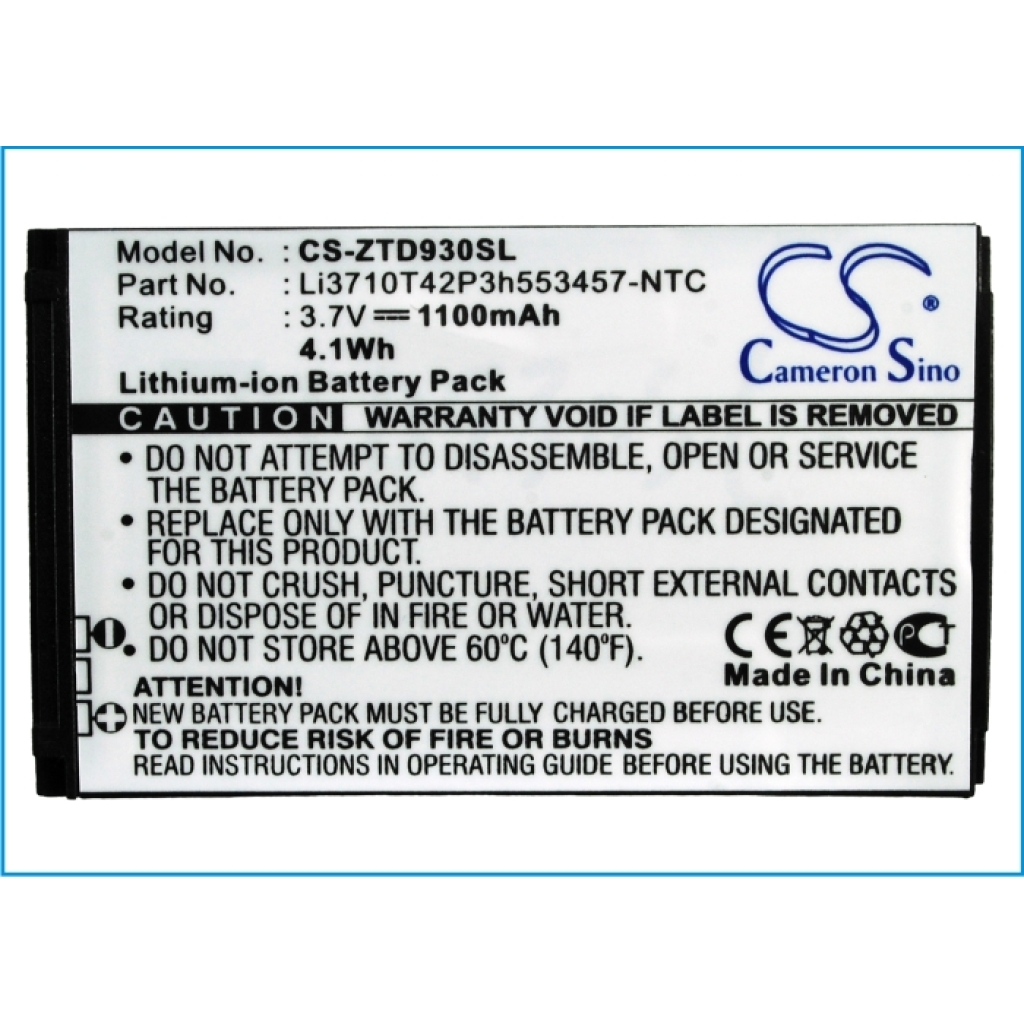 Batterie Sostituisce Li3710T42P3h553457-NTC