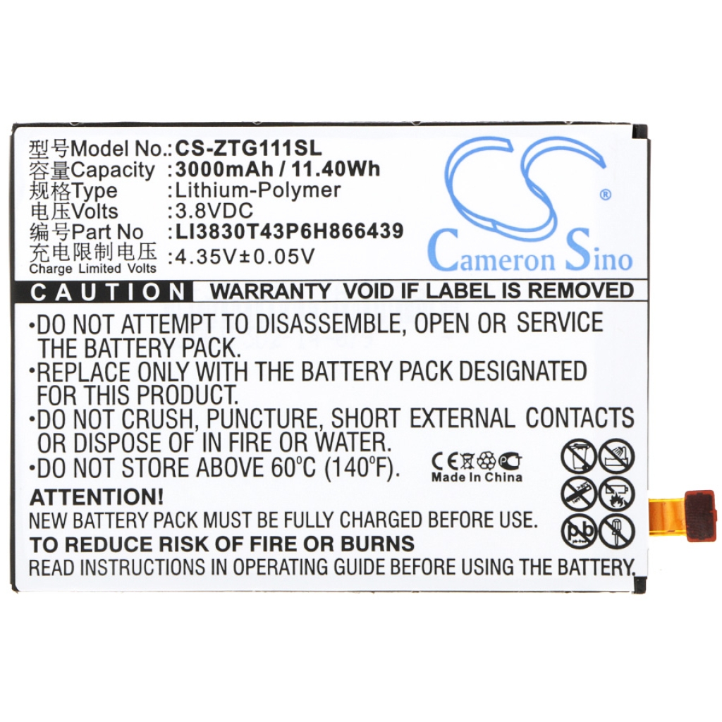 Batteria del telefono cellulare ZTE N9518 (CS-ZTG111SL)