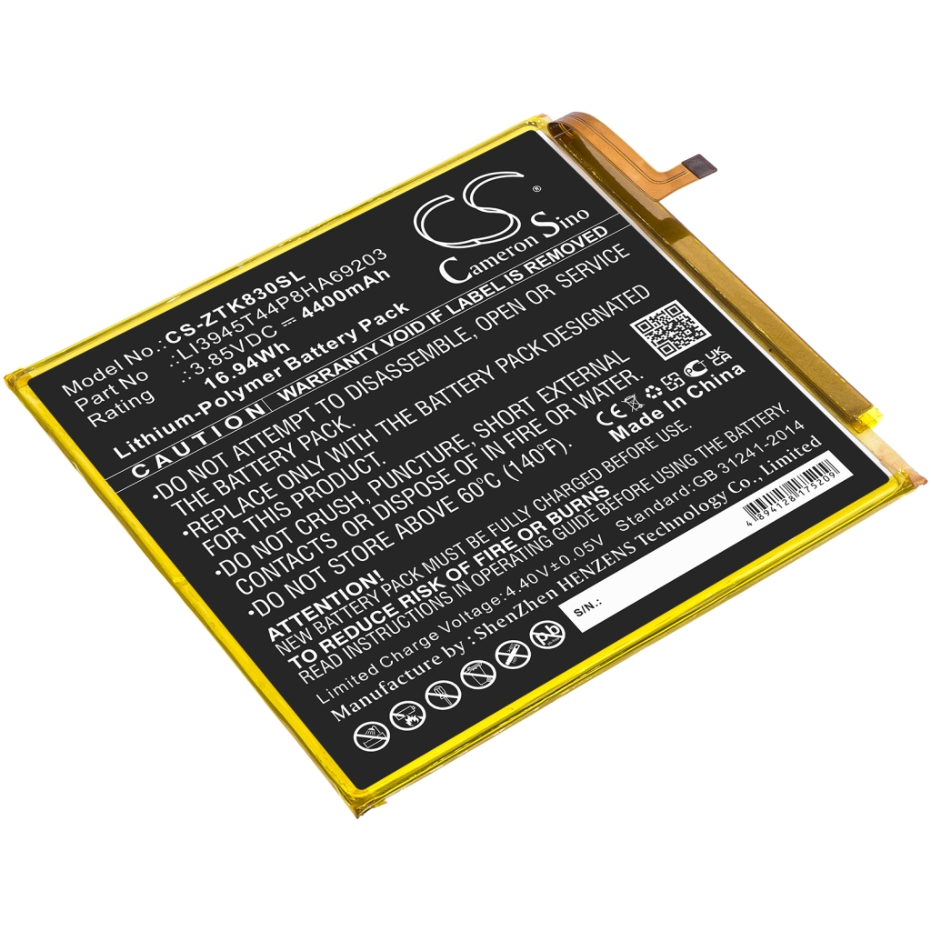 Tablet Battery ZTE CS-ZTK830SL