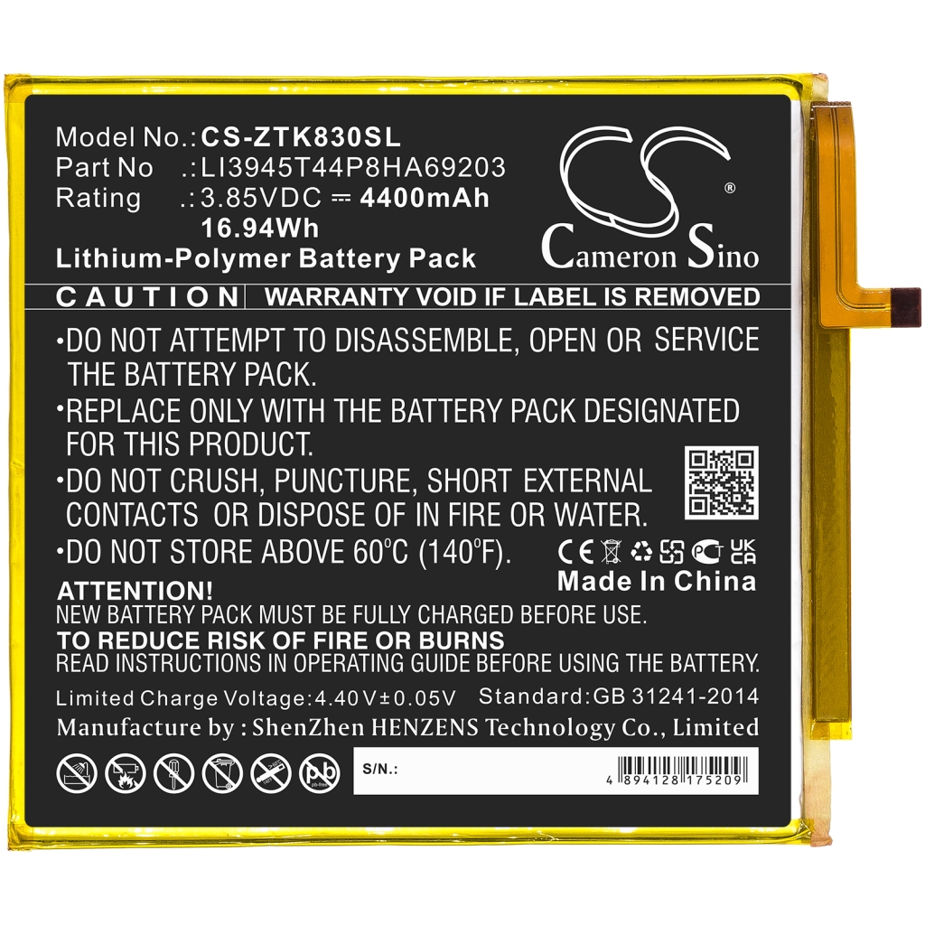 Sostituzione della batteria compatibile per ZTE LI3945T44P8HA69203