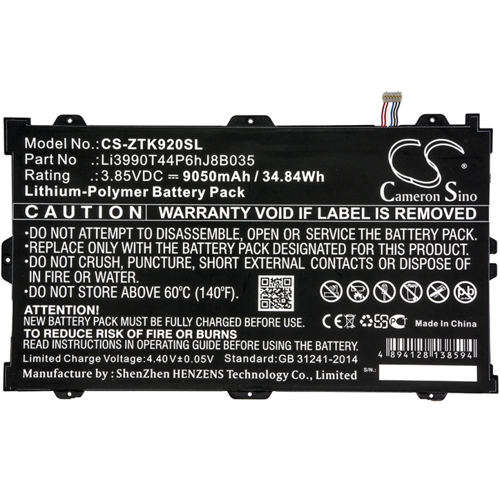 Tablet Battery ZTE CS-ZTK920SL