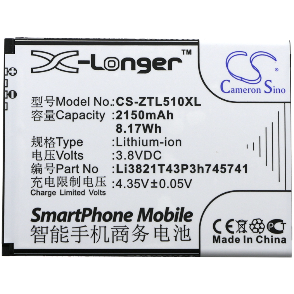 Compatible battery replacement for Nos LI3821T43P3H745741