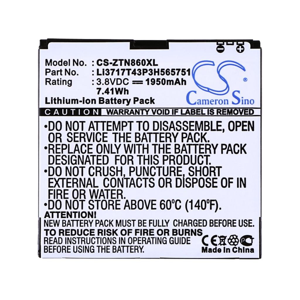 Batterie Sostituisce Li3717T43P3H565751