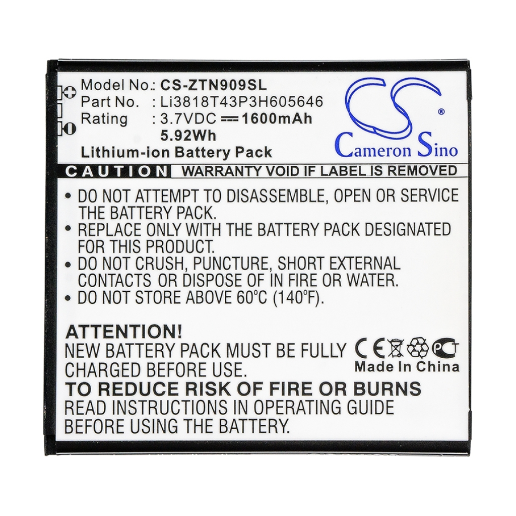 Batterie Sostituisce Li3818T43P3H605646