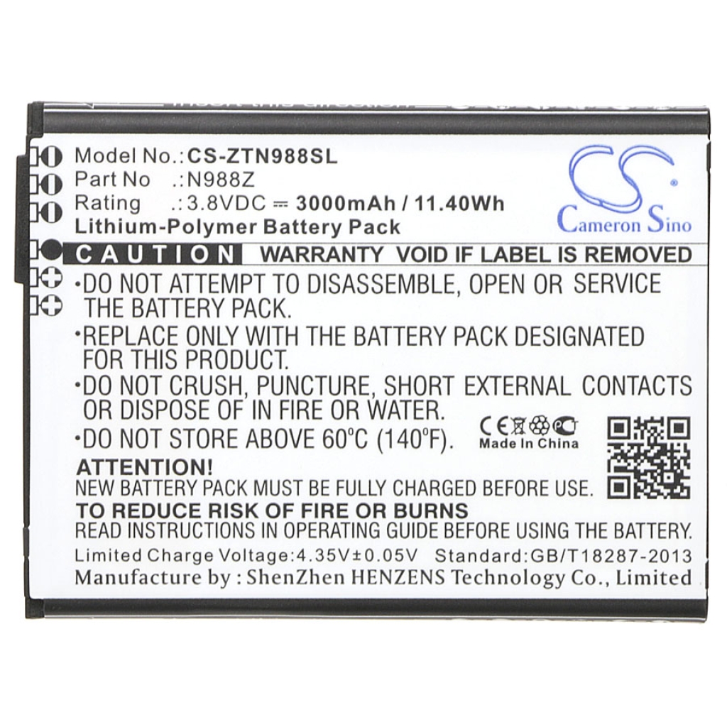 Sostituzione della batteria compatibile per ZTE N988Z