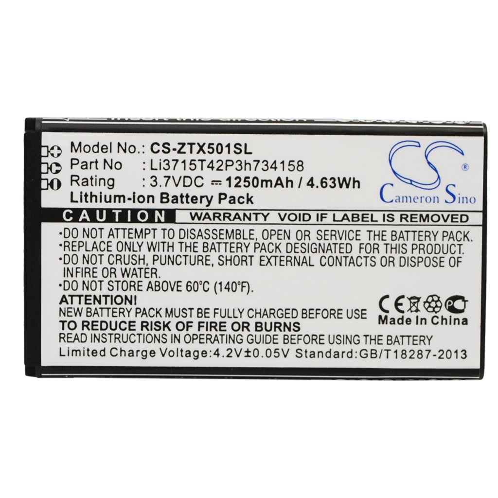 Sostituzione della batteria compatibile per ZTE LI3715T42P3H734158