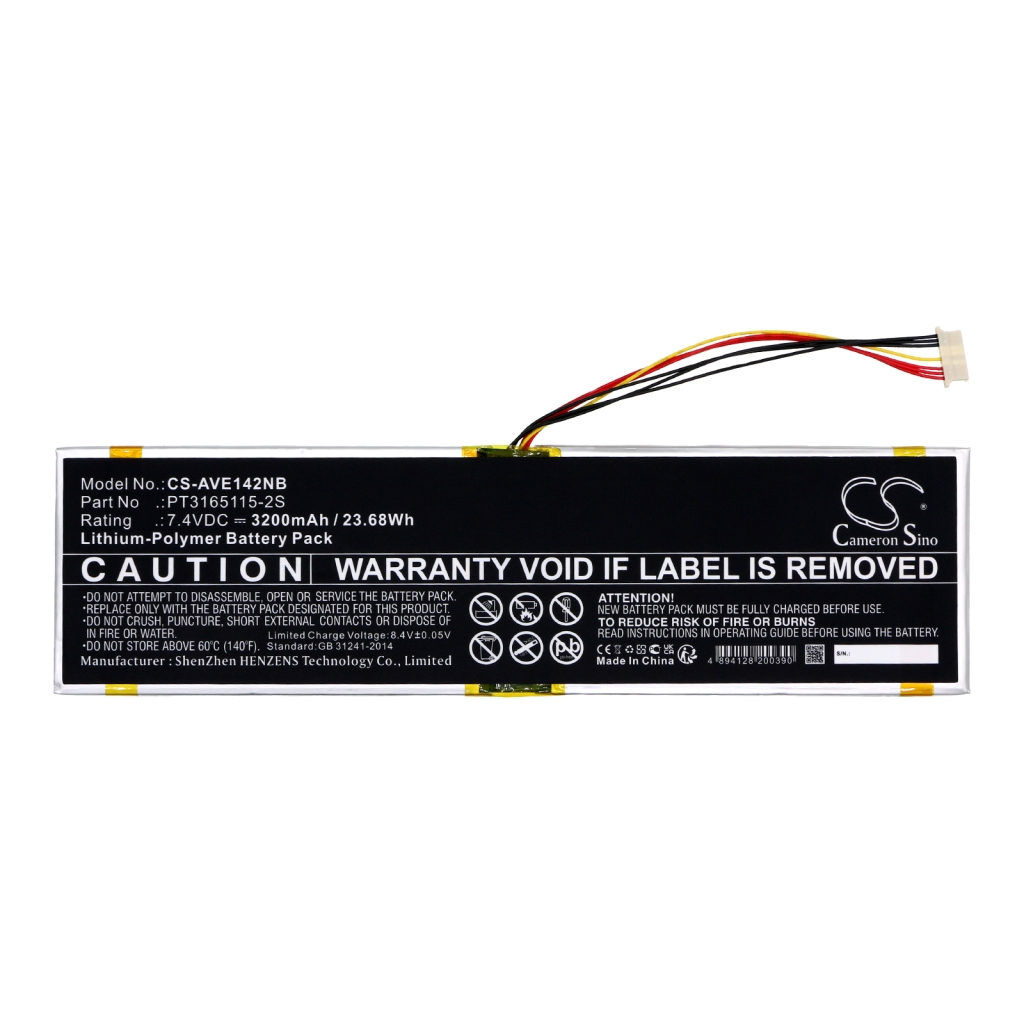 Batterie Sostituisce PT3165115-2S